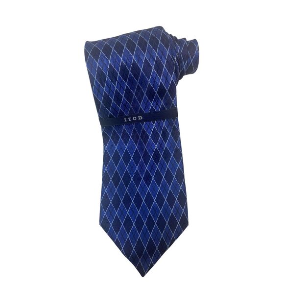 Izod Other - NWT Izod Silk Tie Men's Blue Geometric Career Office
